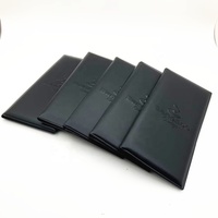 Porte-reçus de caisse en PVC noir durable, personnalisable avec logo, pour restaurant