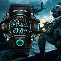 Montre de sport numérique pour homme, style WR30M, étanche, montre-bracelet électronique avec lumière LED, alarme, chronomètre
