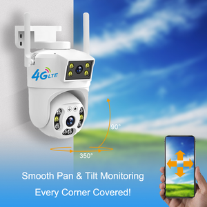 Cámara Cctv <span class=keywords><strong>V380</strong></span> <span class=keywords><strong>Pro</strong></span> de doble lente de 4MP con tarjeta Sim de 4g/Wifi inalámbrico gran angular impermeable al aire libre cámara de red IP de seguridad - Product Image 2