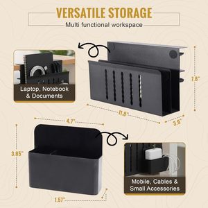 Organisateur de bureau latéral en acier, support pour ordinateur portable à fixation par pince avec porte-<span class=keywords><strong>stylo</strong></span> magnétique - Product Image 3