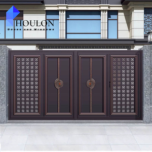 Drive Way Porte arrière de sécurité à cellule photoélectrique coulissante motorisée Nouvelles conceptions de portes Portes coulissantes en porte-à-faux en aluminium bronze électrique - Product Image 5