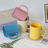Tasse jetable en céramique rose de 11oz avec revêtement par sublimation forme de conception simple moderne impression photo imprimable verres promotionnels