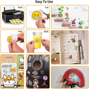 Premium 8.5x11 mürekkep püskürtmeli kendinden yapışkanlı vinil çıkartma kağıt fotoğraf kalitesi ticari sınıf anında kuru çizik yırtılmaya dayanıklı PET PP - Product Image 2