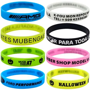 Wholesale Custom Glowing Event Rubber Bracelet With Logo Engraved Silicone Wristband Printing Your Own Logo