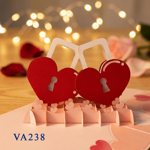 Key Heart Pop <b>up</b> Card Paper Crafts Animal Style Floral Pattern Wedding & Home Decoration Thanksgiving Occasions Handmade - Product Image 1