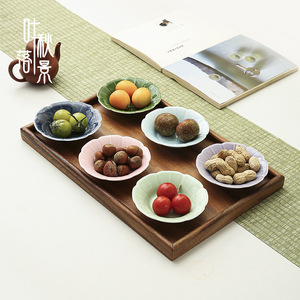 Mini platos de cerámica para repostería con forma de flor, plato de porcelana estilo chino nuevo para servir frutas, ideal para fiestas en salones de té. - Product Image 1