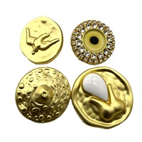 Boutons en métal vintage avec œil maléfique et perles, alliage de zinc doré, amulette de protection mystique pour vestes bohèmes