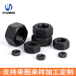 น็อตหกเหลี่ยมแรงดึงสูง M6 M8 M10 เกรด 8.8 เหล็กกล้าคาร์บอนชุบดำ สำหรับงานก่อสร้าง - Product Image 4