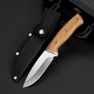 <span class=keywords><strong>Cuchillo</strong></span> de hoja fija OEM con mango de madera, hoja de acero inoxidable, para camping, supervivencia, <span class=keywords><strong>bushcraft</strong></span> y caza, con funda de nailon. - Product Image 1
