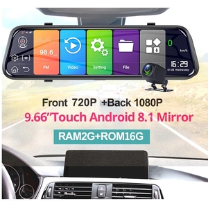 4G10 inç <span class=keywords><strong>Android</strong></span> 8.1 dikiz aynası 1080P ön ve arka çift lens Dash kam ADAS FHD WIFI GPS navigasyon ters kamera ile - Product Image 2