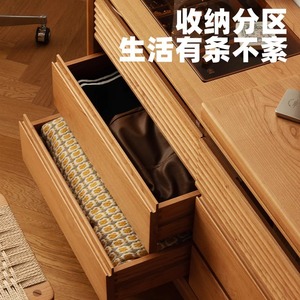 <b>Cherry</b> Wood Dressing Table With Storage Bedroom Furniture Japanese Style Makeup Desk - Product Image 4