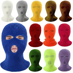 Unisex Knitted Balaclava Three-Hole Face Mask Winter Warm Neck Protector Cycling Skiing Outdoor Sports Headwear 54-56CM - Product Image 1