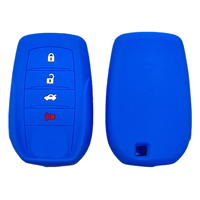 Housse de clé en silicone OEM, couleur personnalisée, étui souple à 4 boutons pour clé intelligente Toyota Highlander Camry Prado RAV4 Corolla – Fournisseur