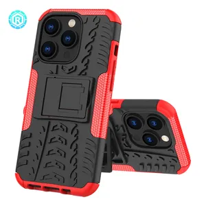 Groothandel Shockproof Nieuwe Vloeibare Tpu Pc Mobiele Telefoon Geval Voor Iphone 14 Pro Met Mobiele Telefoon Houder Frosted Phone Case