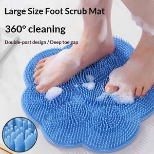 Brosse de bain en silicone moderne pour le dos et les pieds, avec fixation murale à ventouse, durable, 30x30cm - Product Image 5