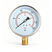 Radial Pressure Gauge 0-16bar 230psi Stainless Steel Case Brass Connector Air Compressor Pressure Meter
