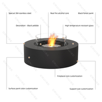 CRUISE True Fire BBQ Madera/Gas/Alcohol/Atomización Núcleo personalizado 700mm Rectángulo Fogata al aire libre Estufa redonda Mesa con vidrio