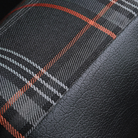 Coussin de siège de voiture en cuir PVC avec VW MK7 GTD GTE GTI Orange Tartan Fabric Full Set Auto Customized Item Style