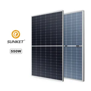 Sunket新产品价格优惠太阳能电池板182毫米530w 540w 550w太阳能系统半电池高效单声道光伏组件