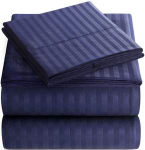 Draps de <span class=keywords><strong>lit</strong></span> d'hôtel de qualité personnalisée, rayures blanches, <span class=keywords><strong>drap</strong></span> plat, <span class=keywords><strong>drap</strong></span> <span class=keywords><strong>housse</strong></span> avec taie d'oreiller - Product Image 6