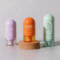 Flacon de parfum portable rechargeable sans air en plastique de 30 ml, forme unique, avec logo personnalisé, emballage de flacon pulvérisateur inversé