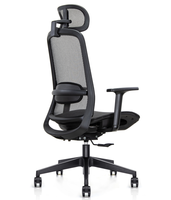Chaise de bureau ergonomique entièrement en mesh, dossier haut avec appui-tête, soutien lombaire, accoudoirs réglables, chaise de bureau pivotante pour la maison et le bureau