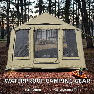 Tente de camping en coton imperméable à double couche, coque rigide, quatre saisons, ouverture automatique rapide, 9m, résistante aux UV et à la neige - Product Image 2