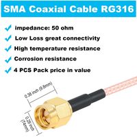 Câble d'antenne WiFi SMA vers SMA, câble coaxial LMR 240, antenne coaxiale SMA, connecteur mâle RP-SMA vers câble coaxial RG58