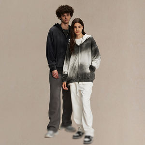 2668 Venta al por mayor de alta calidad, 420 g/m², Oversize, Vintage, Unisex, Lavado, Holgado, 100% Algodón, Invierno, Bordado, con Cremallera y Bolsillo - Product Image 4