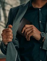 Dompet Anti RFID Pria Merek Mewah Dompet Kulit Asli dengan 14 Slot Kartu, Jendela ID, 2 Kantong Uang, Termasuk Kotak Hadiah