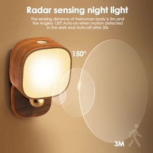 Lampe de table LED rotative en bois massif, rechargeable, sans fil, à intensité variable, veilleuse décorative pour chevet, bureau, chambre, hôtel, cadeau - Product Image 4