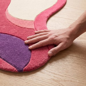 Custom Wavy Abstract Hand Tufted Wool <b>Rug</b> Funky <b>Pastel</b> Handmade Area Carpet for Bedroom Living Room Modern Home Decor Available - Product Image 3
