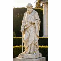 Statue de figure masculine classique romaine en marbre blanc sculpté à la main, sculpture de dieu grec en pierre naturelle pour jardin, villa, musée, ornement