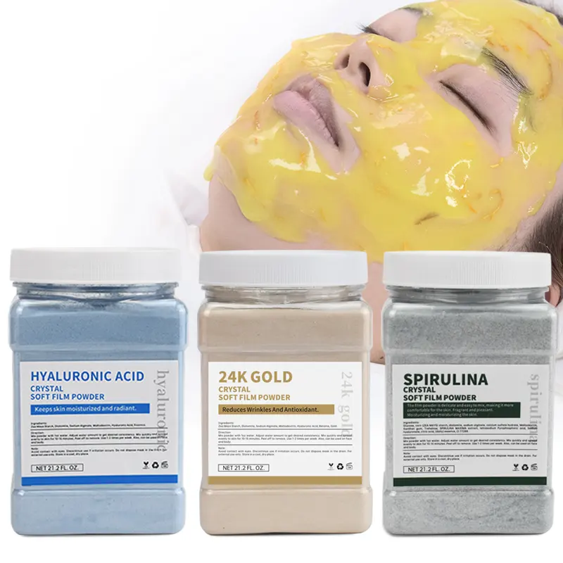Großhandel Eigenmarke Kollagen Aufhellungs-Gelee-Maske Maske Pulver Gold Kristall Anti-Aging weibliche Schönheit