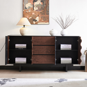 Factory Price Solid Wood Eco-Friendly Retro Style Sideboard Dining Living Room Cabinet <b>Chest</b> Floor <b>Storage</b> Large Capacity K103 H - Product Image 2