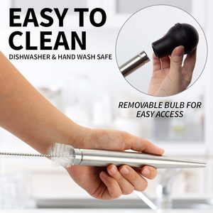 <span class=keywords><strong>Zulay</strong></span> Kitchen Jeringa de Acero Inoxidable para Desgrasado de Pavo, de Grado Alimenticio, con Bulbo de Succión de Silicona, Tamaño Grande, 2 Piezas Desmontables - Product Image 5