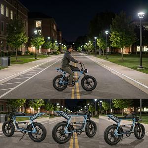 Dört Mevsim Yüksek Görünürlüklü, LED Farlı, Şehir İçi Elektrikli Bisiklet, Kampüs Gece Servis Yolları için Uygun - Product Image 6