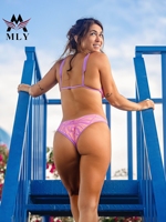 Ensemble de maillots de bain pour femmes MLY, personnalisé, séchage rapide, grande taille, bikini style brésilien, maillot de bain de créateur, coupe haute, vêtements de plage