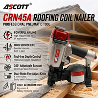 ASCOTT CRN45A Industrieller Pneumatischer Dachnagler 15 Grad Asphaltschindel-Luftnagelpistole für Bauarbeiten CE-Zertifiziert
