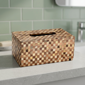 B.S. Caja de pañuelos de madera hecha a mano, impermeable, ecológica, de calidad premium, con incrustaciones de hueso de forma personalizada, estilo americano, internacional. - Product Image 1