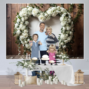 Sfondo a forma di cuore per matrimoni, fidanzamento, festa di compleanno - Product Image 4