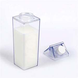 BPA Free <b>1L</b> 17Oz Minimalist Party Drinkware Reusable Acrylic Milk Carton <b>Water</b> <b>Bottle</b> Leak-Proof Dishwasher Safe - Product Image 5