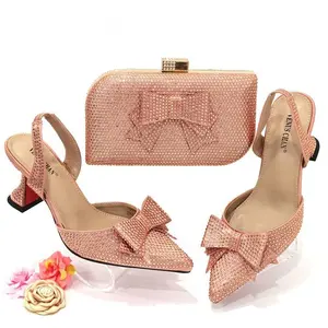 AB9101 sacs à main et sandales de haute qualité, ensemble de chaussures et de sacs assortis pour femmes de luxe