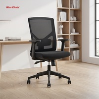 Chaise de bureau exécutive ergonomique moderne et confortable pour la maison, pivotante, en tissu maillé, approuvée EN1335-2, garantie de 2 ans