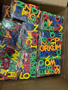 Eco schiuma di plastica <span class=keywords><strong>in</strong></span> legno numeri di alfabeto magnetico simboli carta cancellabile a secco lettera con magnete per i bambini - Product Image 3