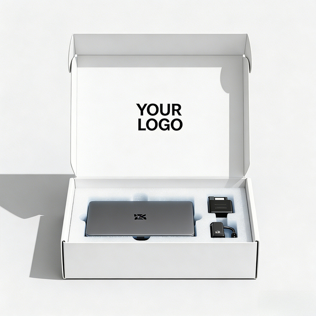 OEM Custom Corrugated Electronic Packaging Box White with Foam Insert for Laptop & Tech Brands
