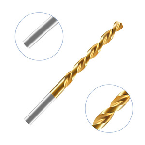 Feida Metric Jobbers Length <b>Drill</b> <b>Bits</b> <b>Titanium</b> Plated Multiple Sizes Steel Drilling - Product Image 4