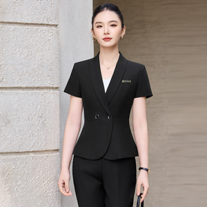 Women's Short Sleeve Skirt Suit Summer 2026 Double Breasted Business Hotel Uniform Reception Workwear - Product Image 3