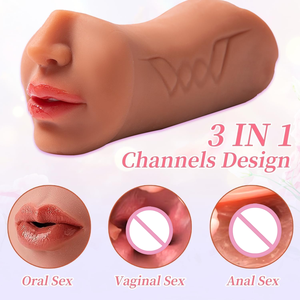 Masturbateur masculin en TPE, type Pocket Pussy, 3 en 1, réaliste, oral, anal, pour stimulation, en stock aux États-Unis, vente en gros, dropshipping - Product Image 2