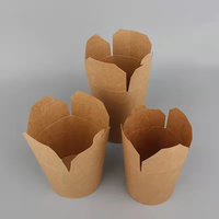 Boîte de nouilles chinoises rondes à imprimé personnalisé, logo à emporter, boîte de nourriture en papier Kebab Doner